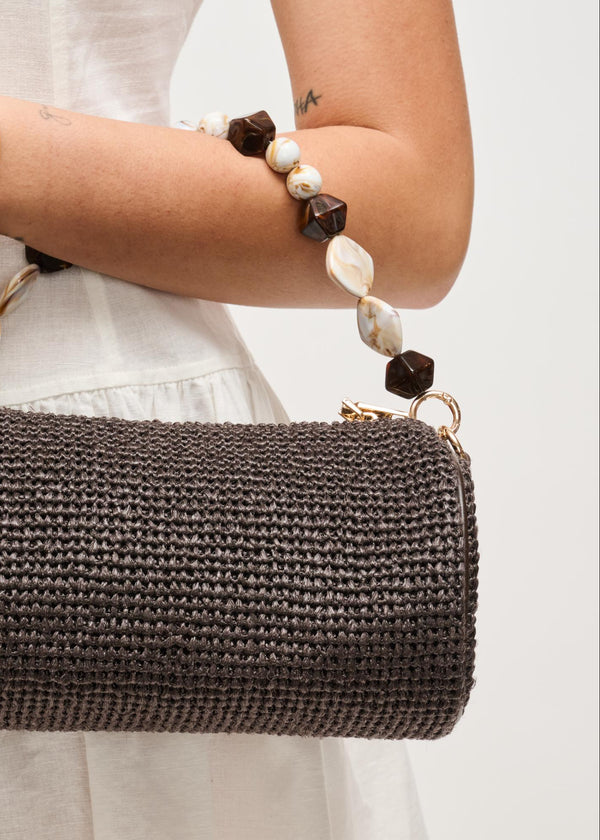 Urban Expressions Rachel Straw Purse in Chocolate - Bohmey Beauty