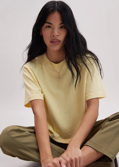 Richer Poorer Relaxed Crop Tee in Butter