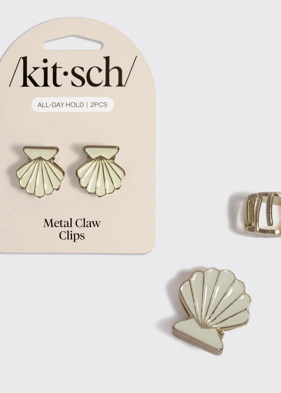 Kitsch Metal Shell Hair Clip 2pc Set