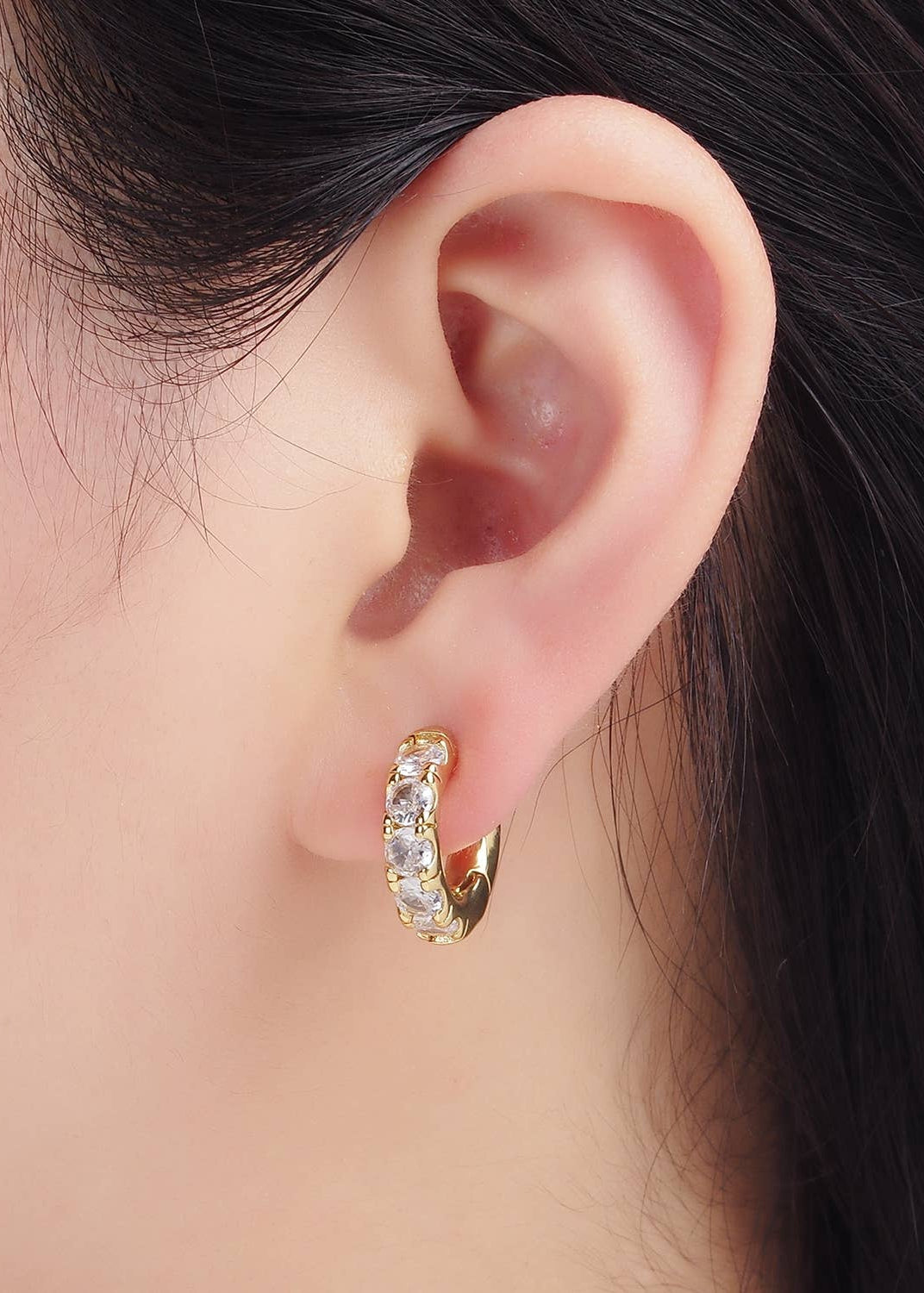 Rounded Huggie Earrings