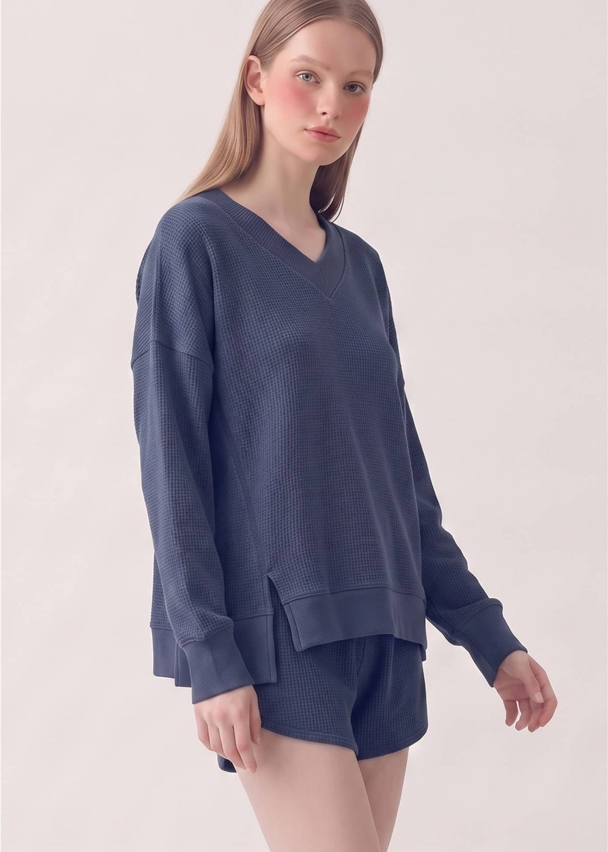 Sophie Oversized Waffle Sweatshirt