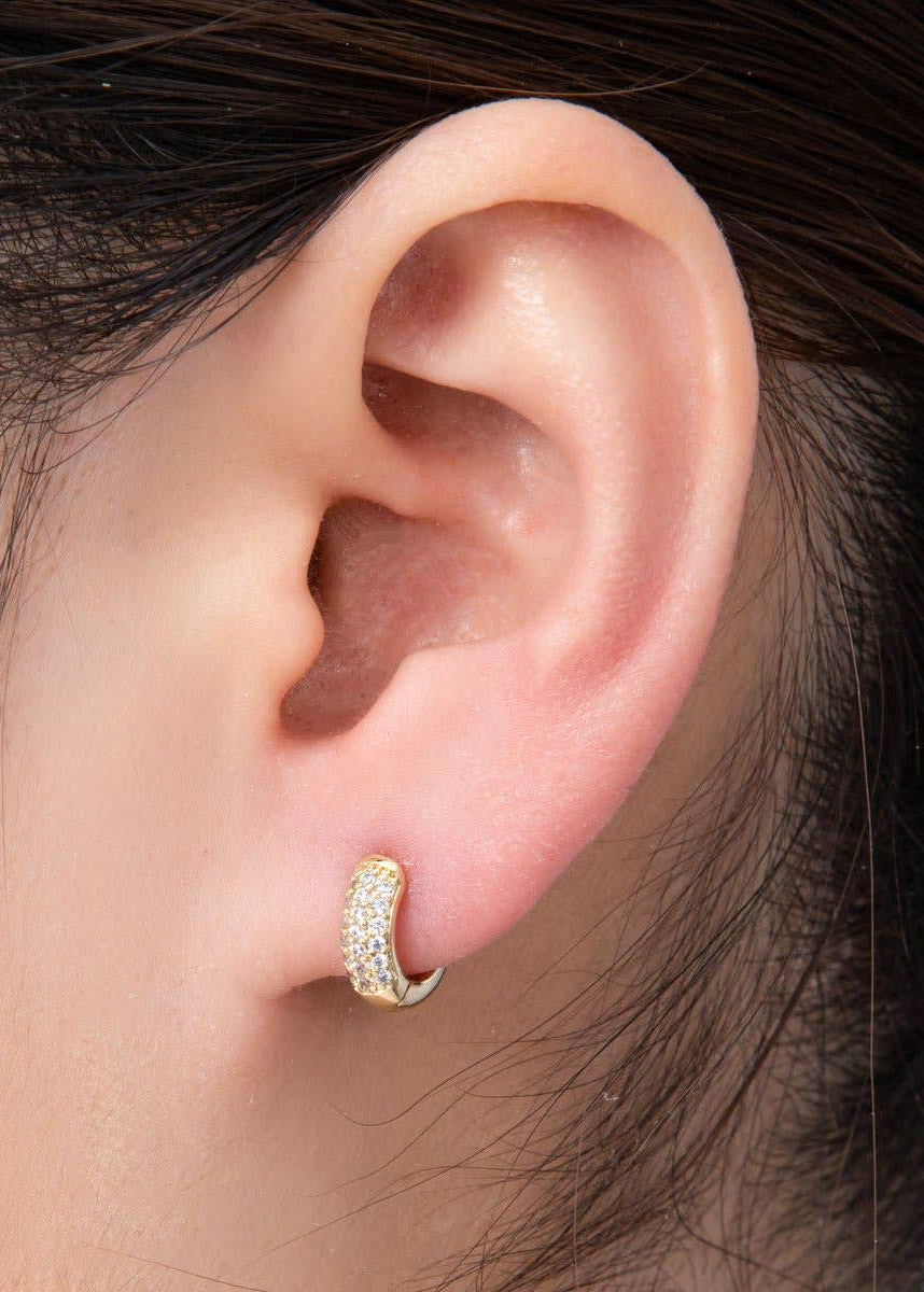 Micro Paved Huggie Earrings