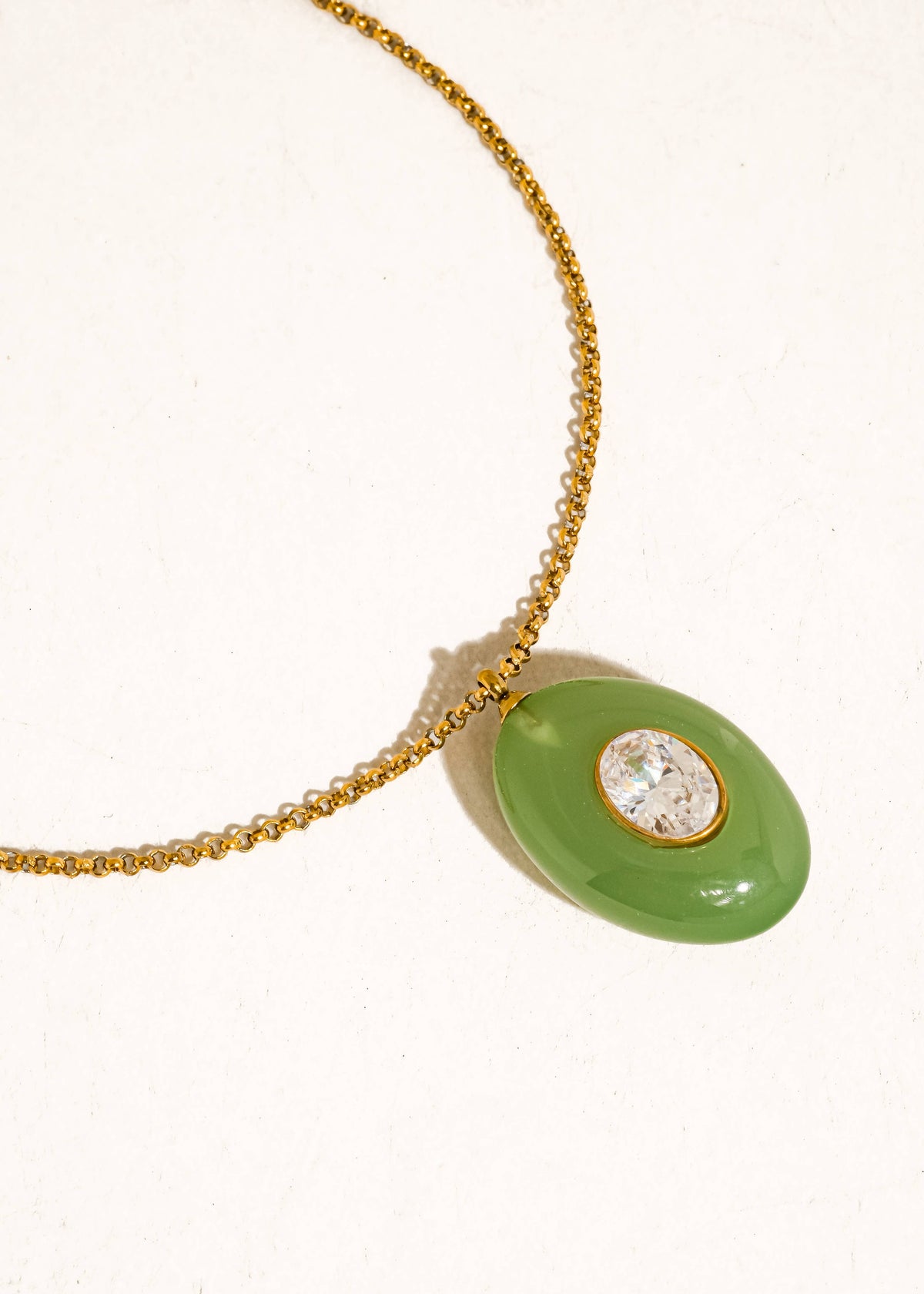 Attica 18K Gold Non-Tarnish Stone CZ Necklace
