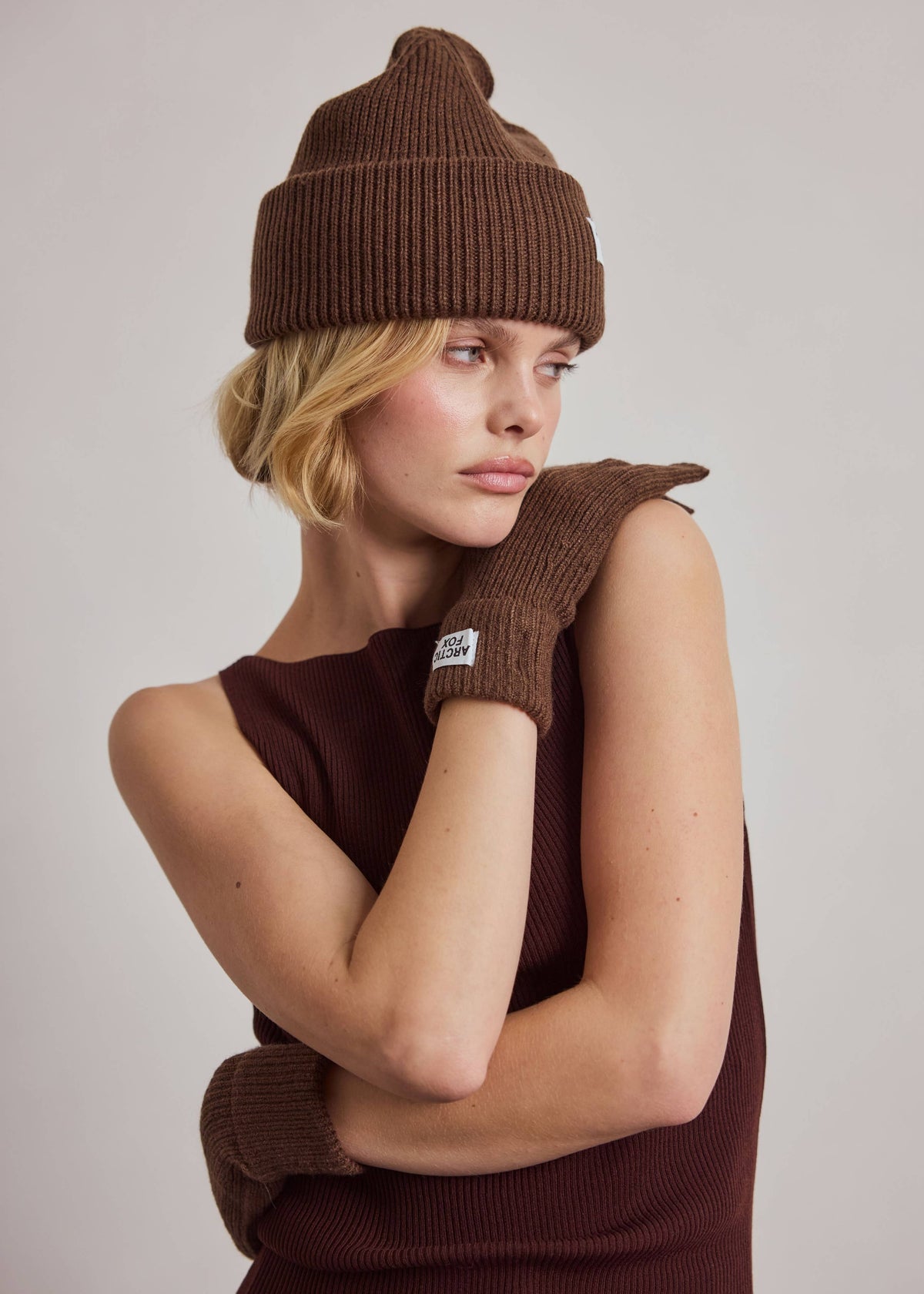 Arctic Fox Recycled Bottle Beanie in Chocolate