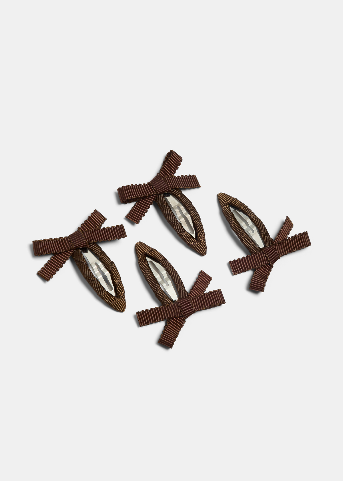 Chunks Bow Snap Clips in Chocolate