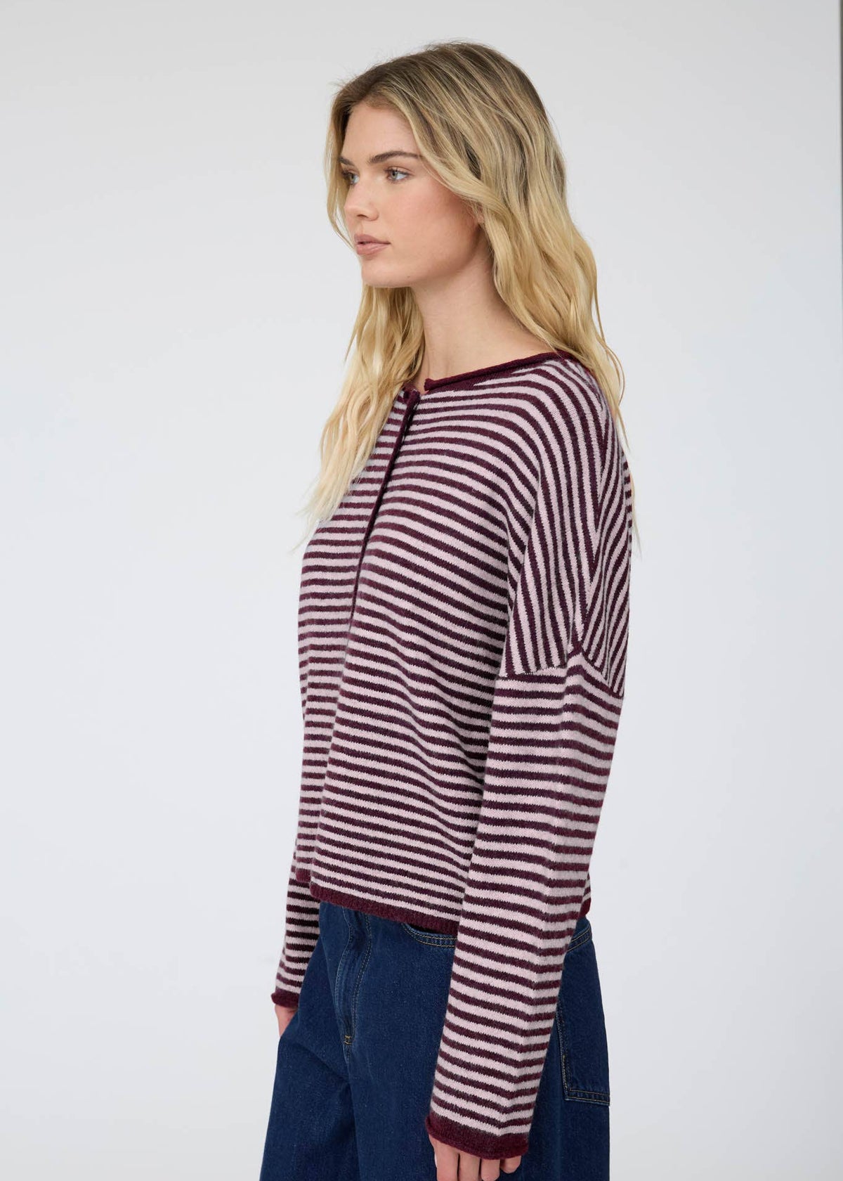 Brea Burgundy Stripe Cardigan