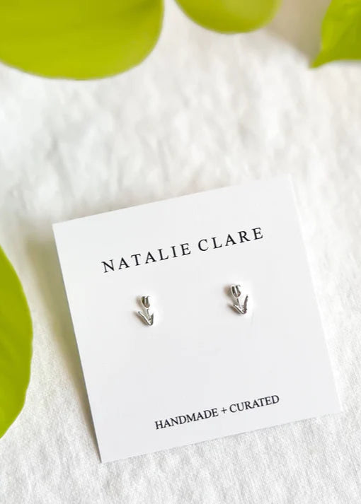 Mini Silver Tulip Studs