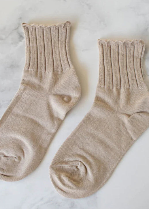 Evelyn Casual Socks in Beige