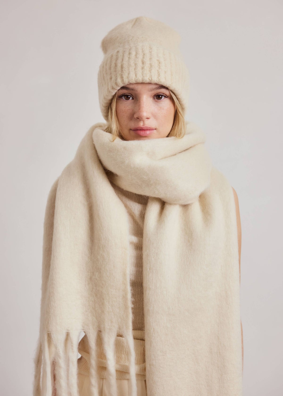 Arctic Fox Beanie Hat in Pebble Beige