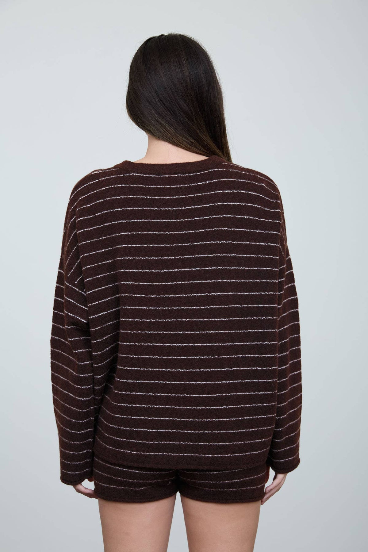 Naomi Brown Stripe Pullover Sweater