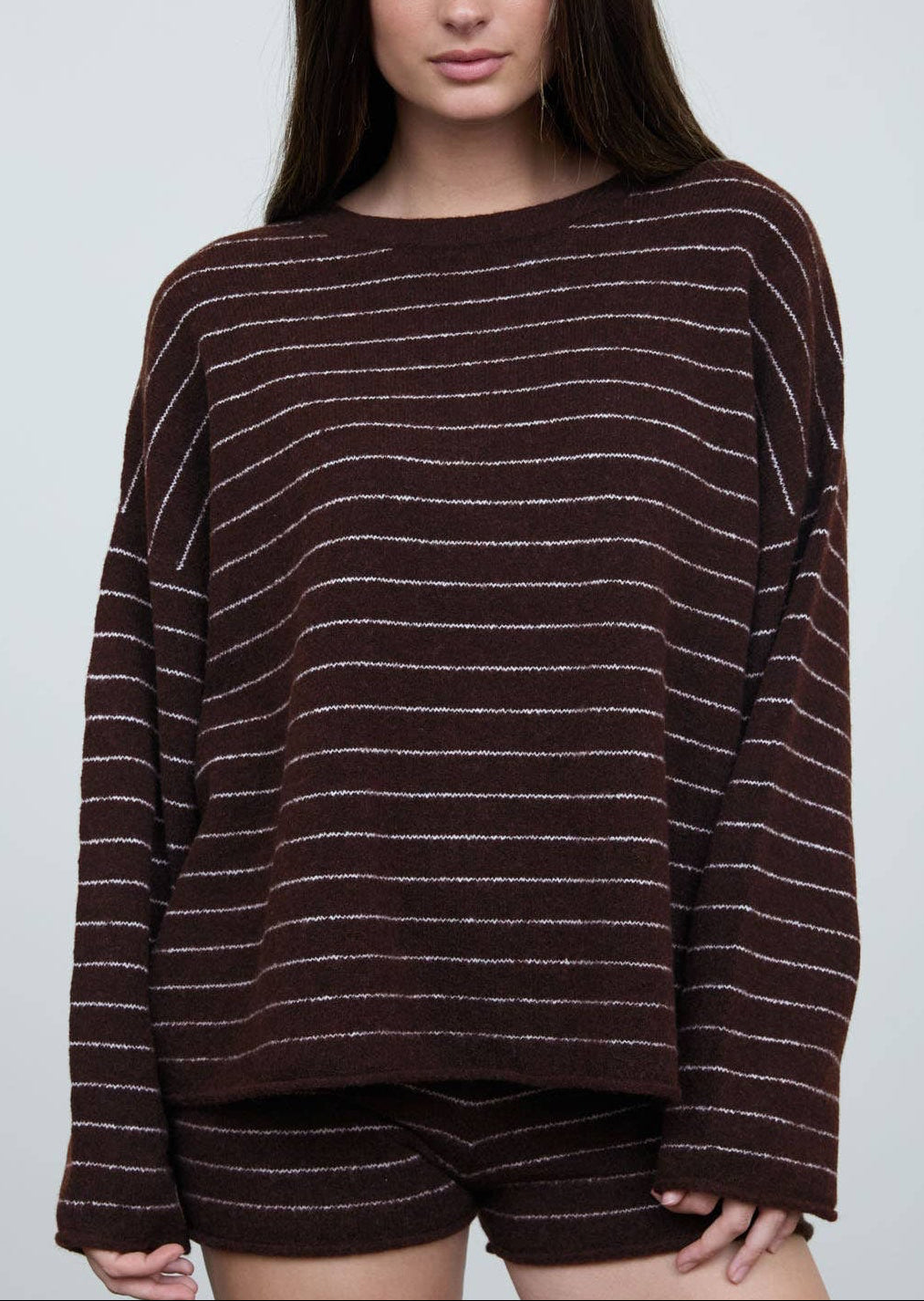 Naomi Brown Stripe Pullover Sweater