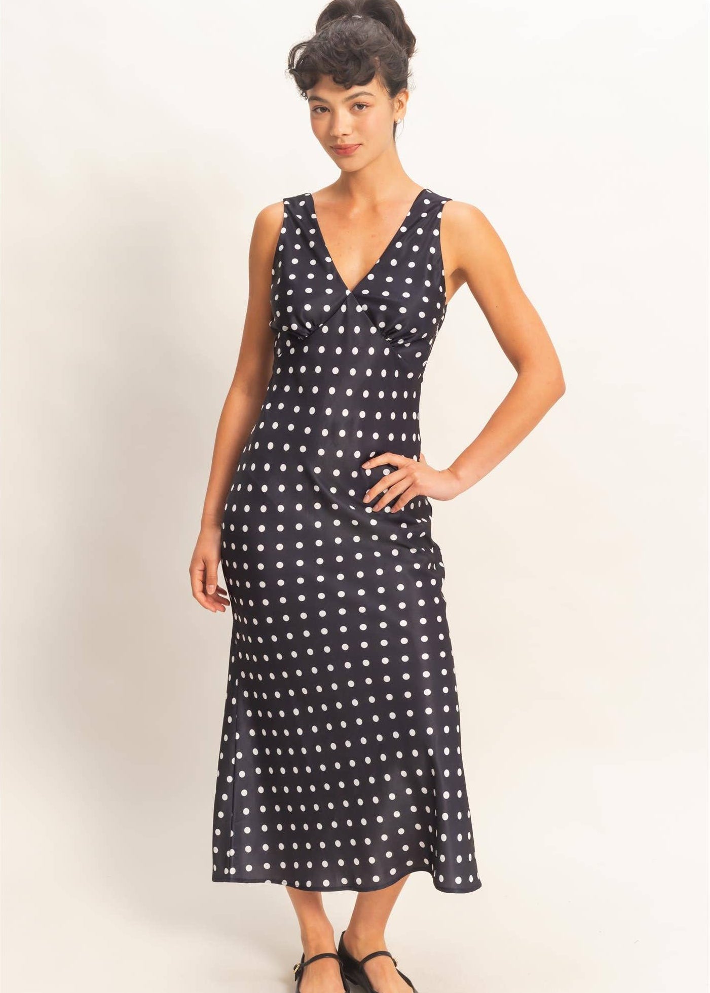 Isla Polka Dot Sleeveless Maxi Dress