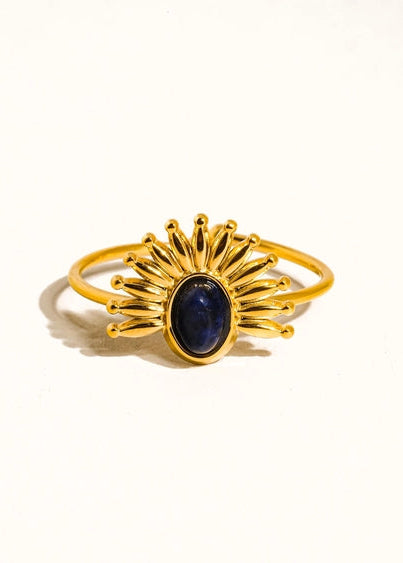 Fabienne Sun Stone Ring in Blue
