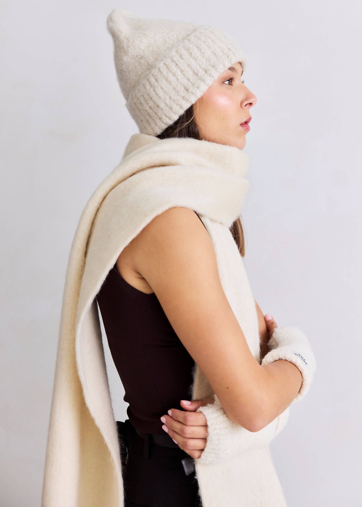 Arctic Fox Beanie Hat in Pebble Beige