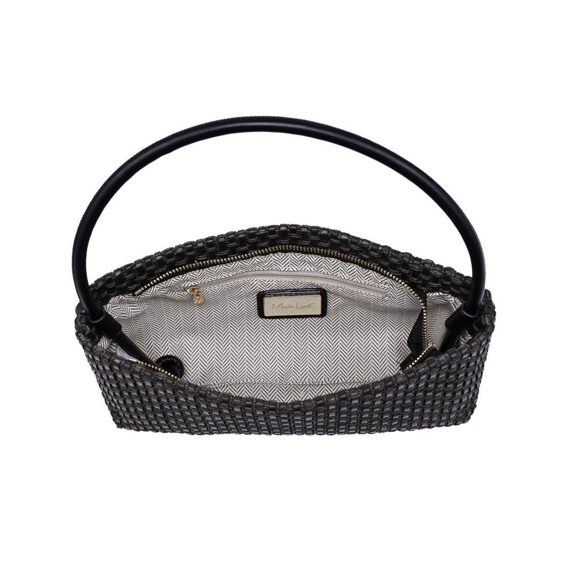 Moda Luxe Lucy Black Woven Shoulder Bag