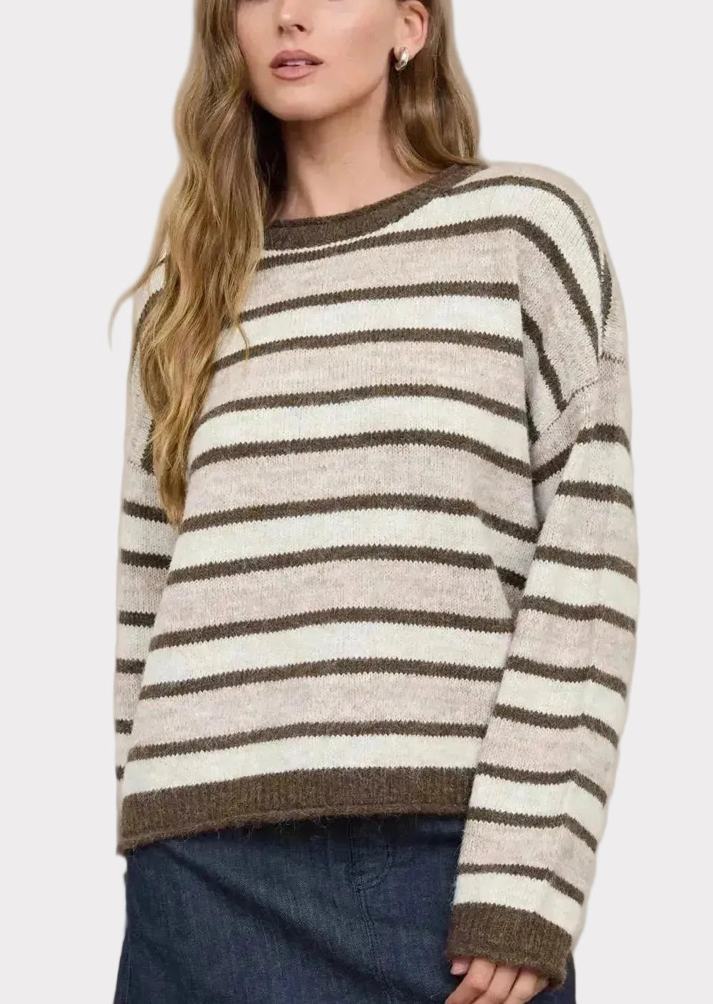 Auden Striped Sweater in Brown
