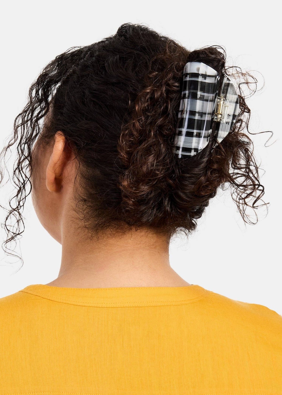 Chunks Suki Claw in Black + White Plaid