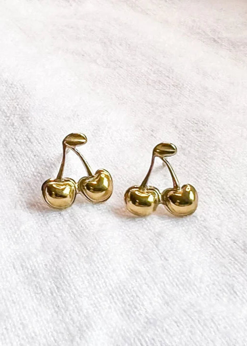 Gold Cherry Studs
