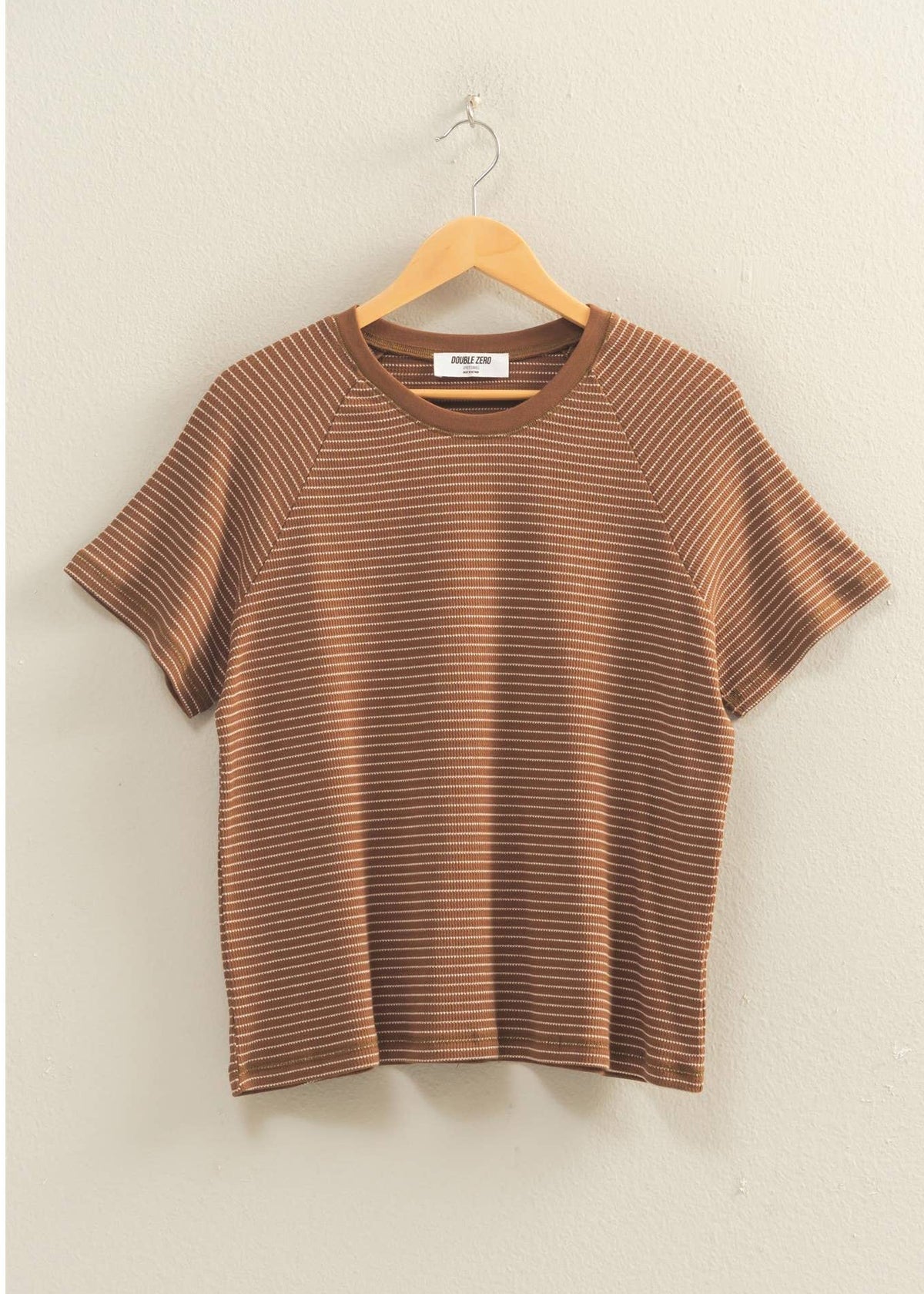 Tori Textured Striped Sleeve Tee