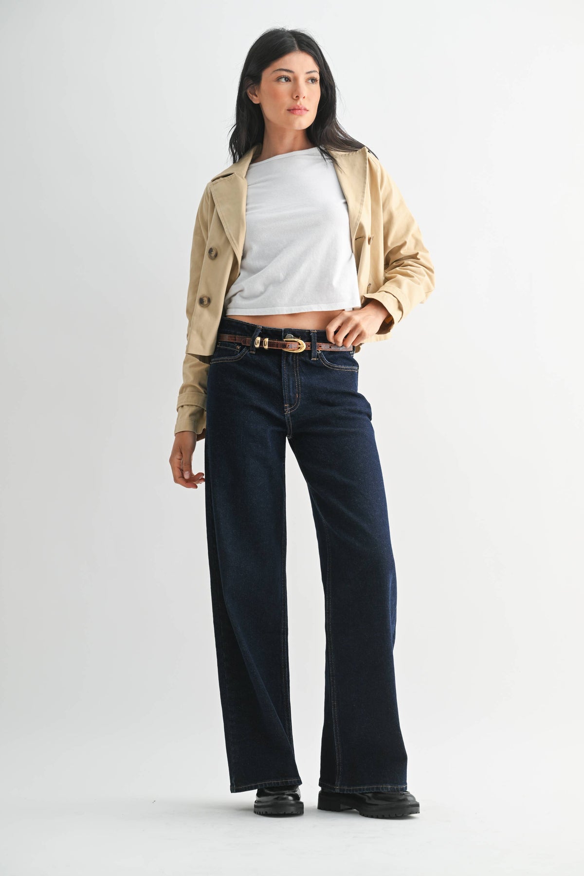 Full Length Dark Straight Jeans