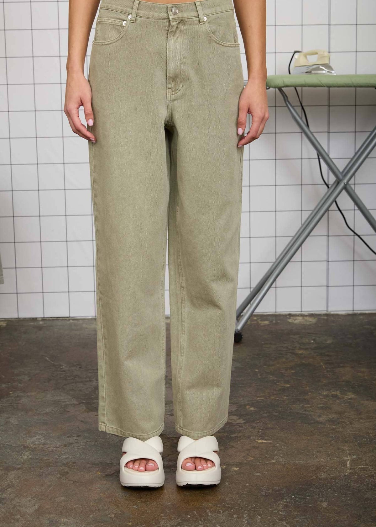 Bailey 100% Cotton Olive Jeans