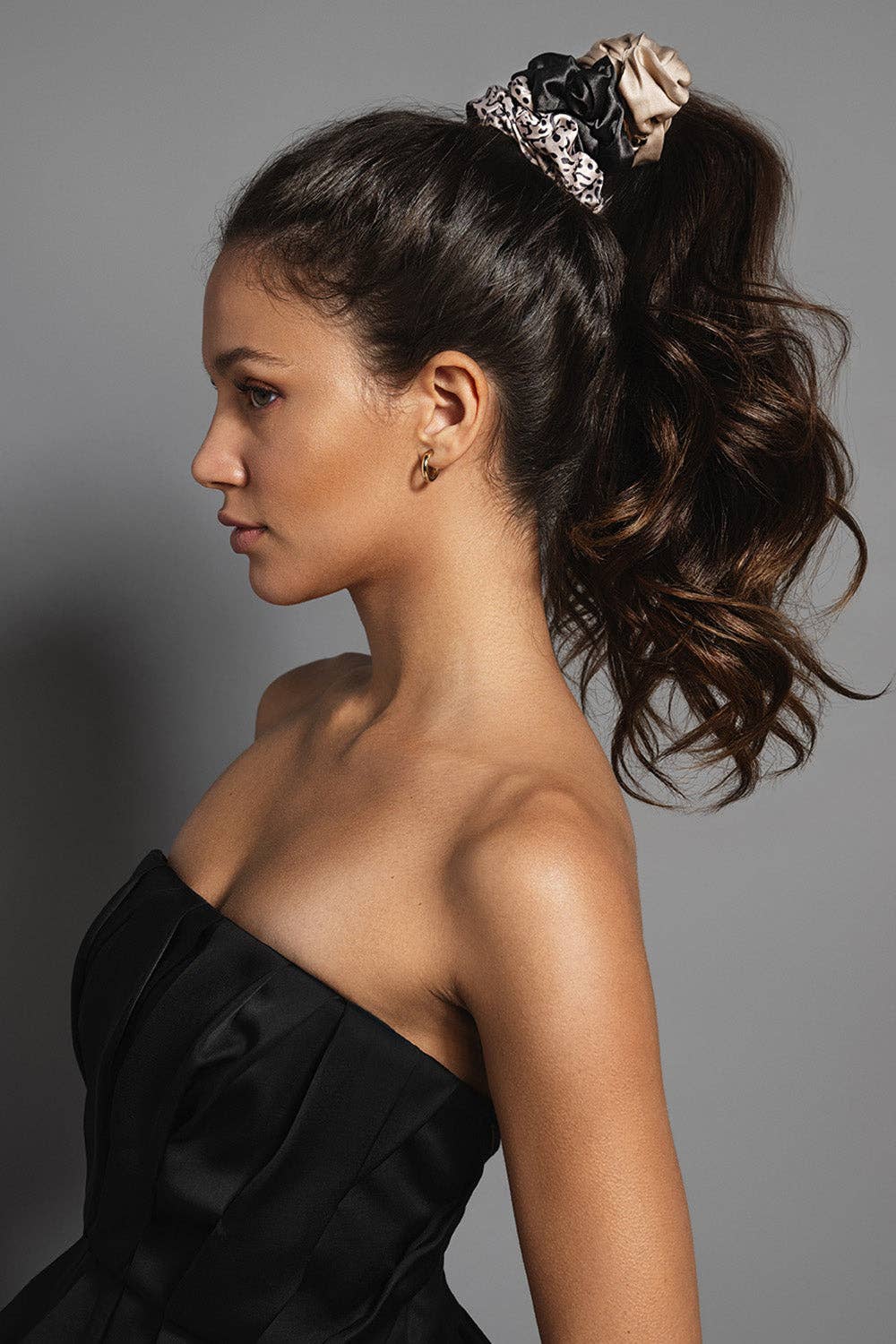 Grand Ruched Ribbon Scrunchies Set
