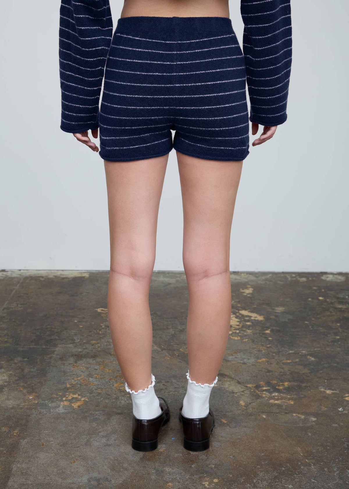 Naomi Navy Striped Mini Shorts
