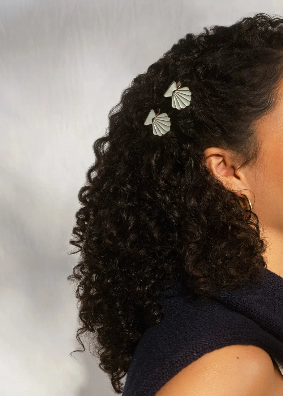 Kitsch Metal Shell Hair Clip 2pc Set