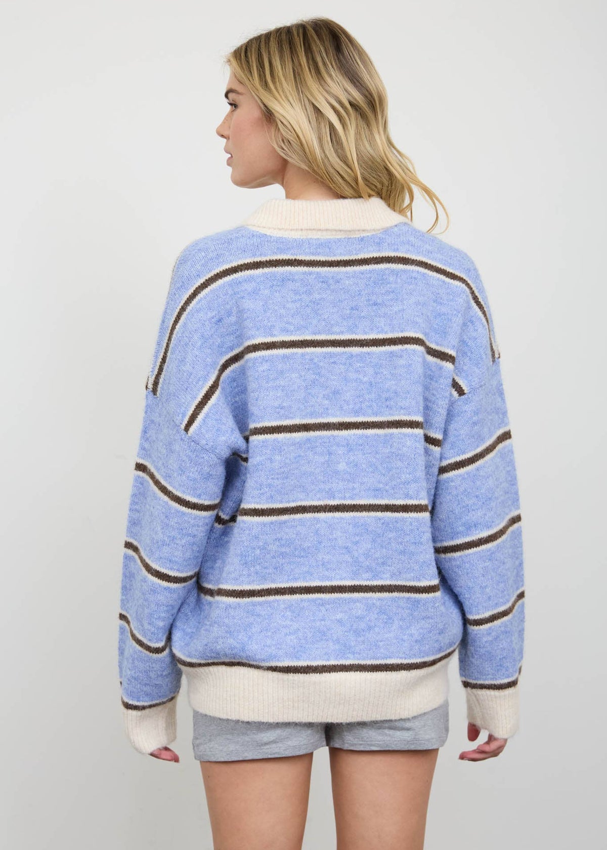 Leah Polo Striped Sweater