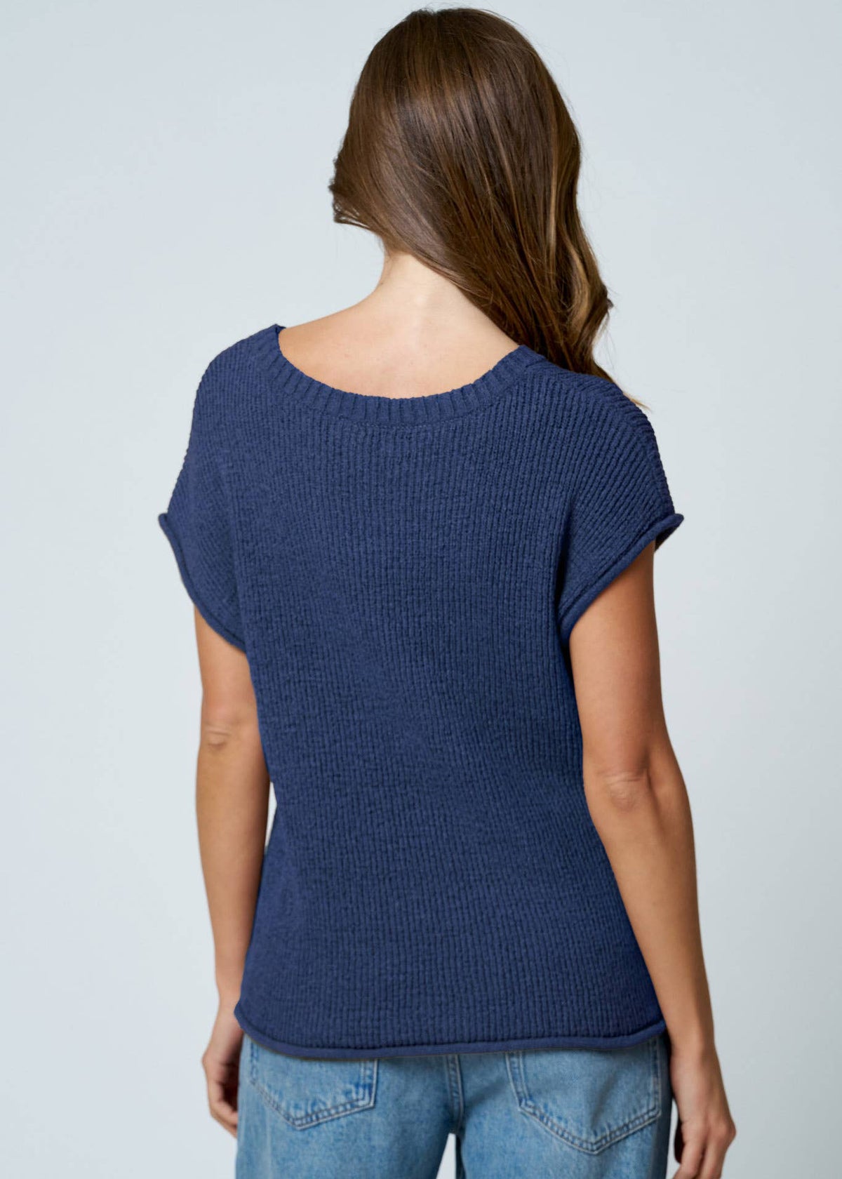 Carly Short Sleeve knit in Navy