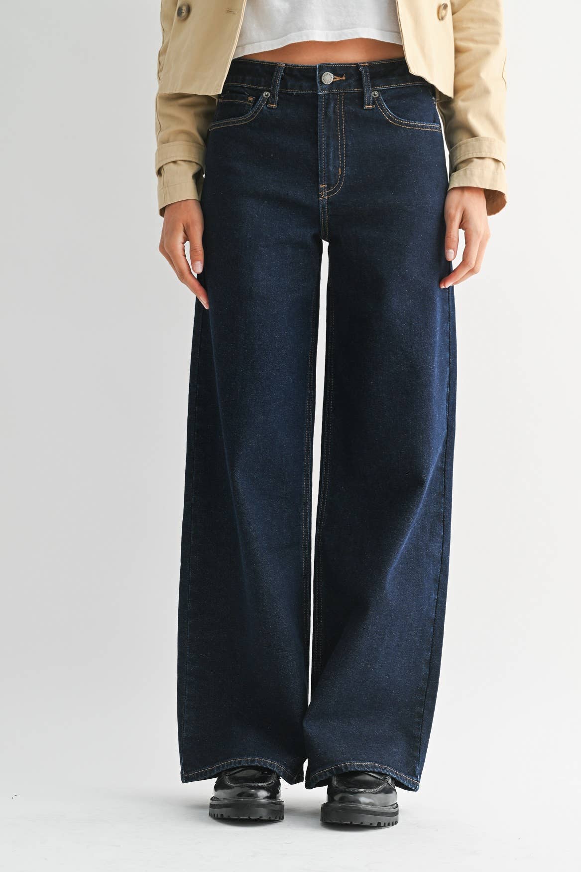 Full Length Dark Straight Jeans