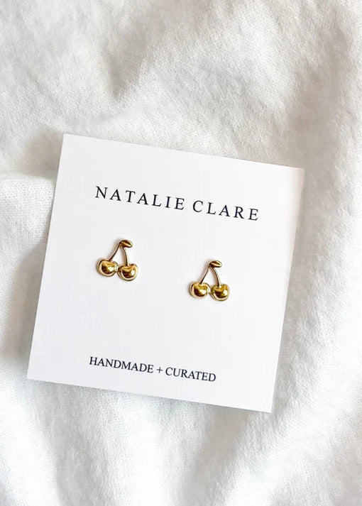Gold Cherry Studs