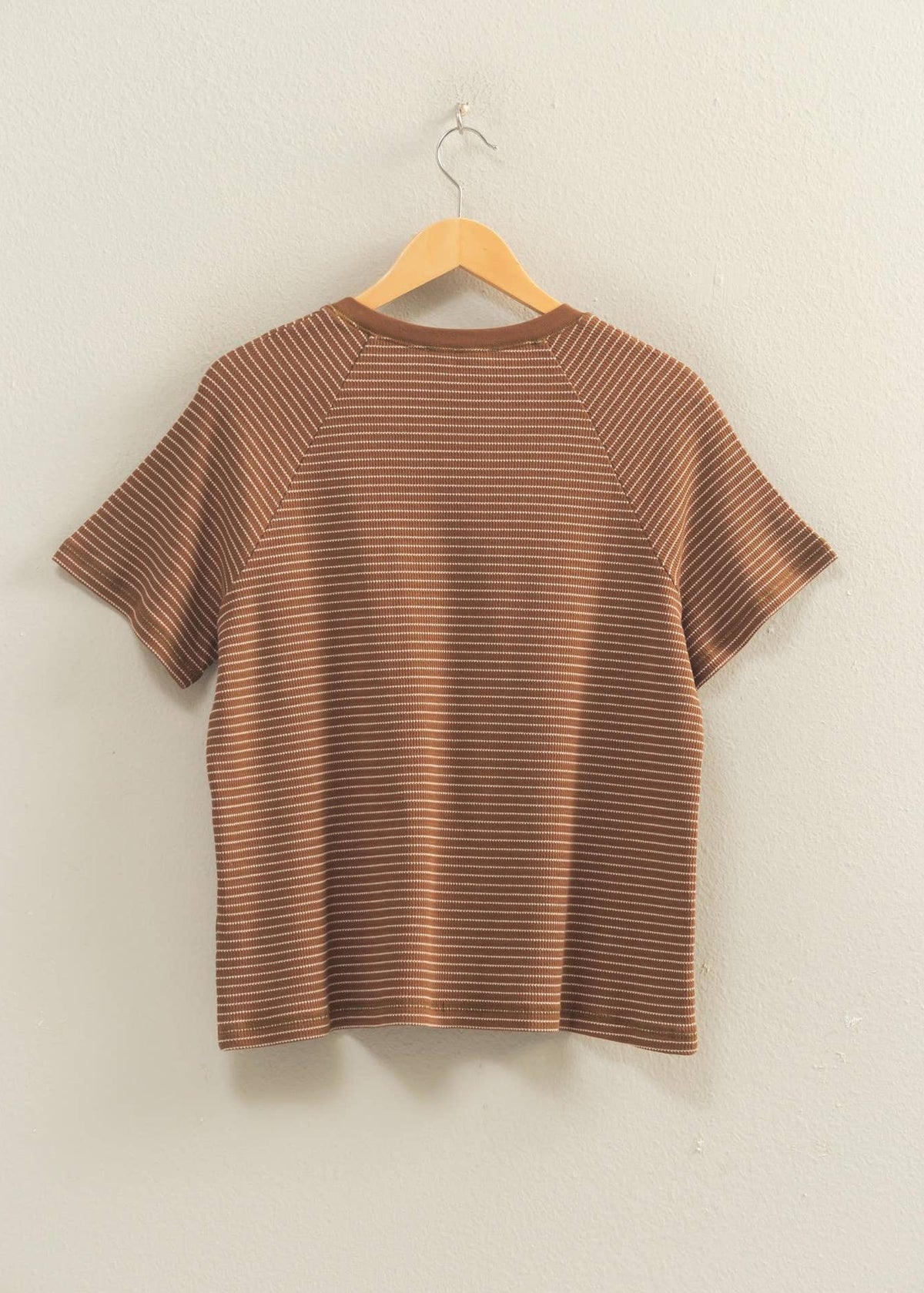 Tori Textured Striped Sleeve Tee