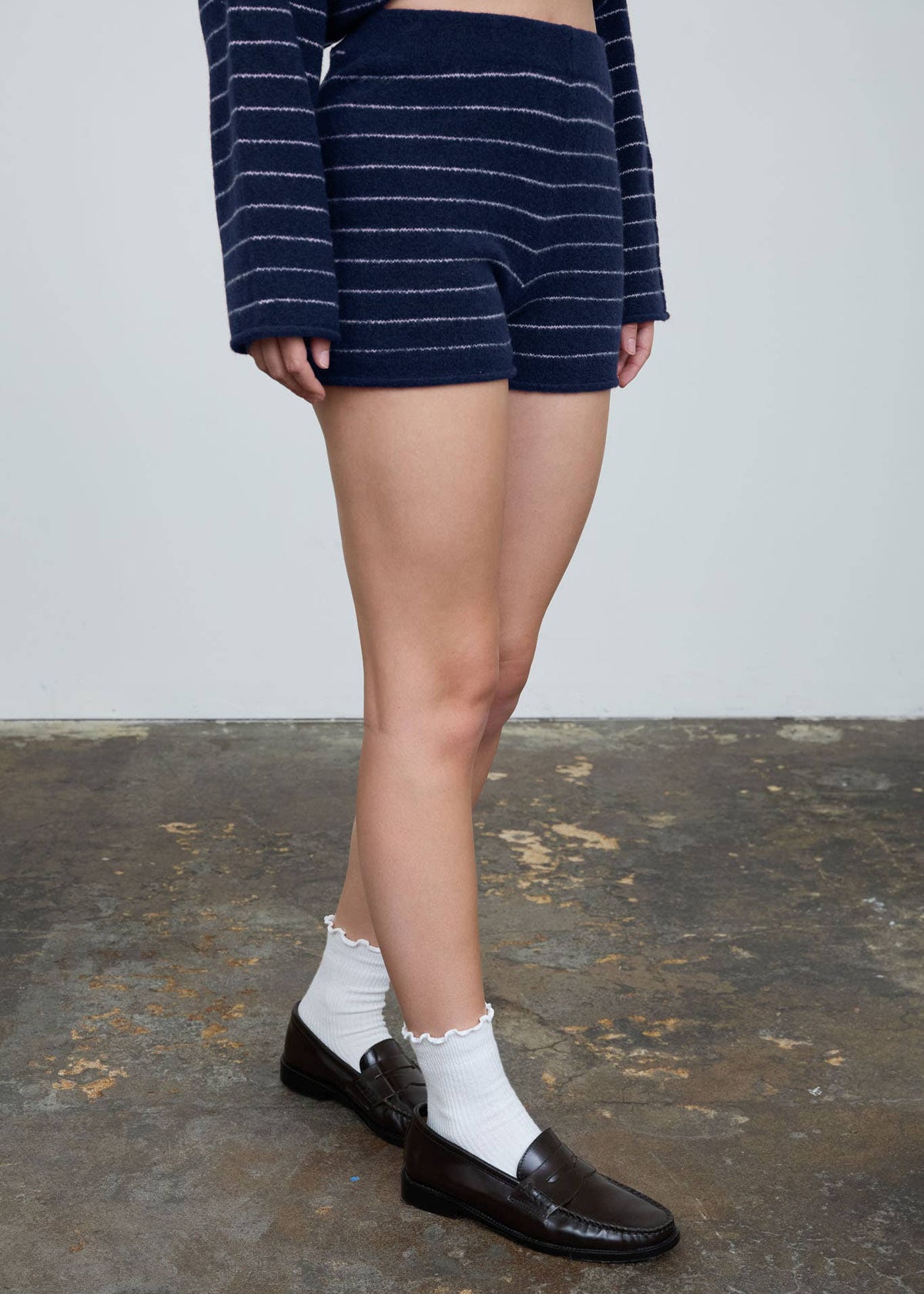 Naomi Navy Striped Mini Shorts