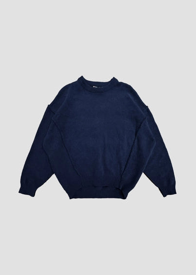 The Blank Lab Drop Shoulder Chenille Sweater in Navy