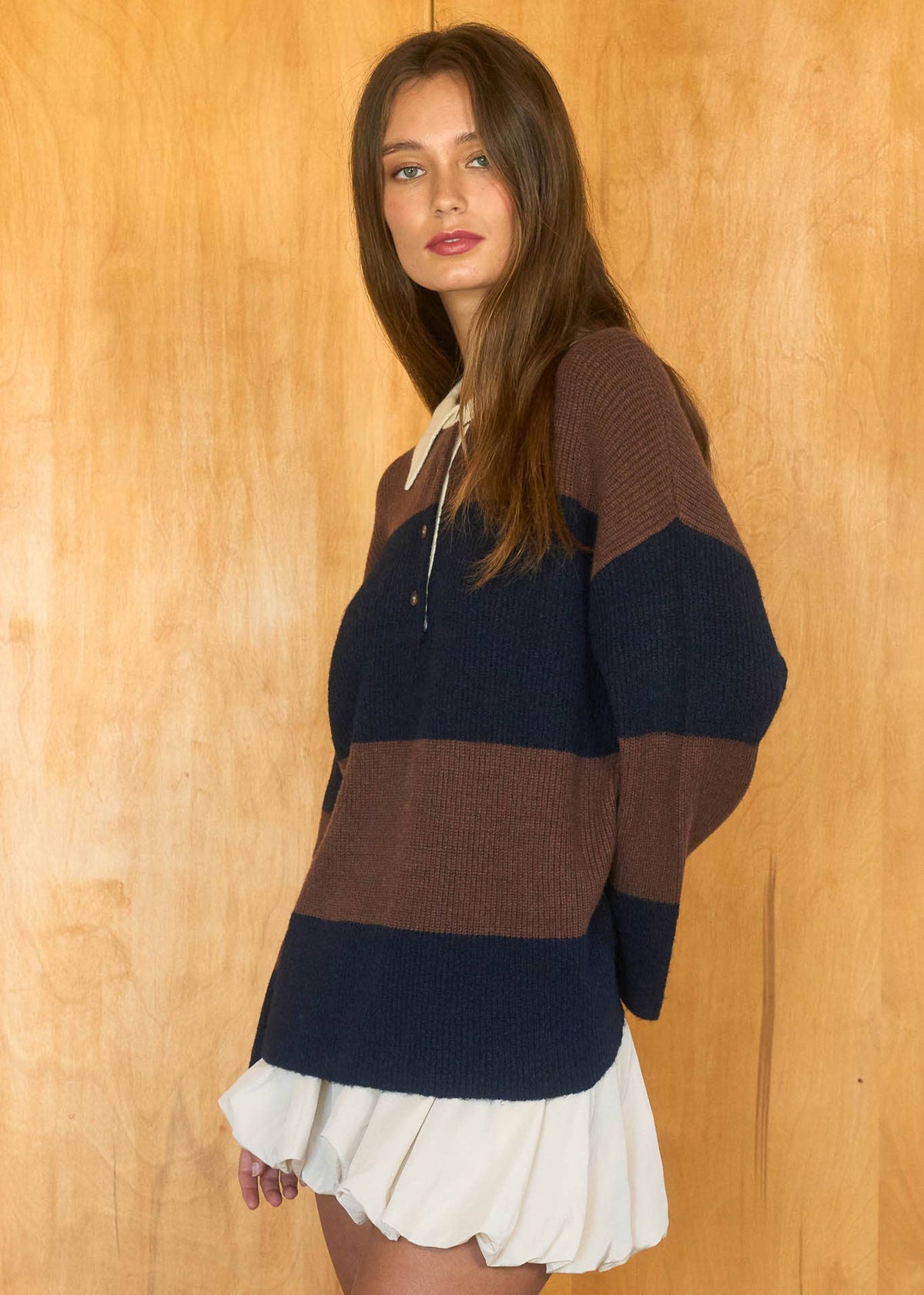 Willow Stripe Collared Sweater