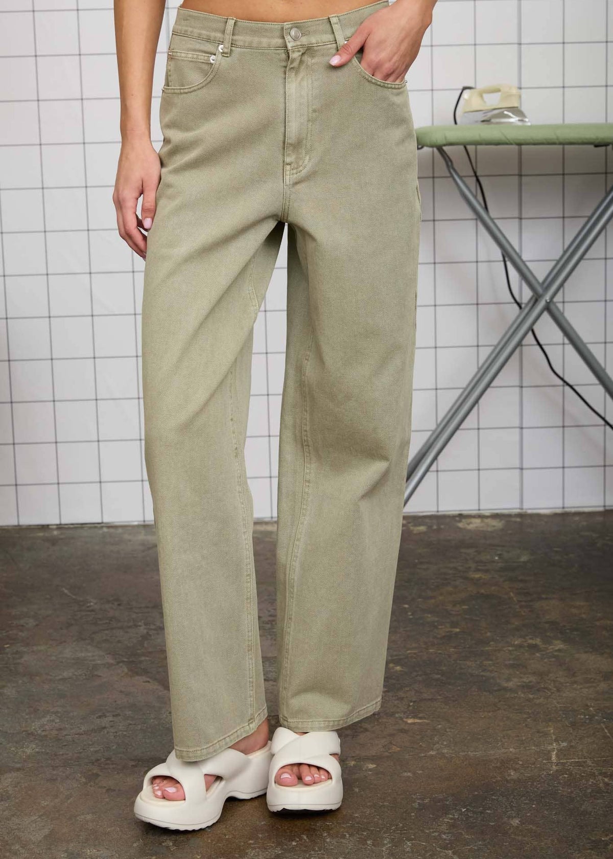 Bailey 100% Cotton Olive Jeans