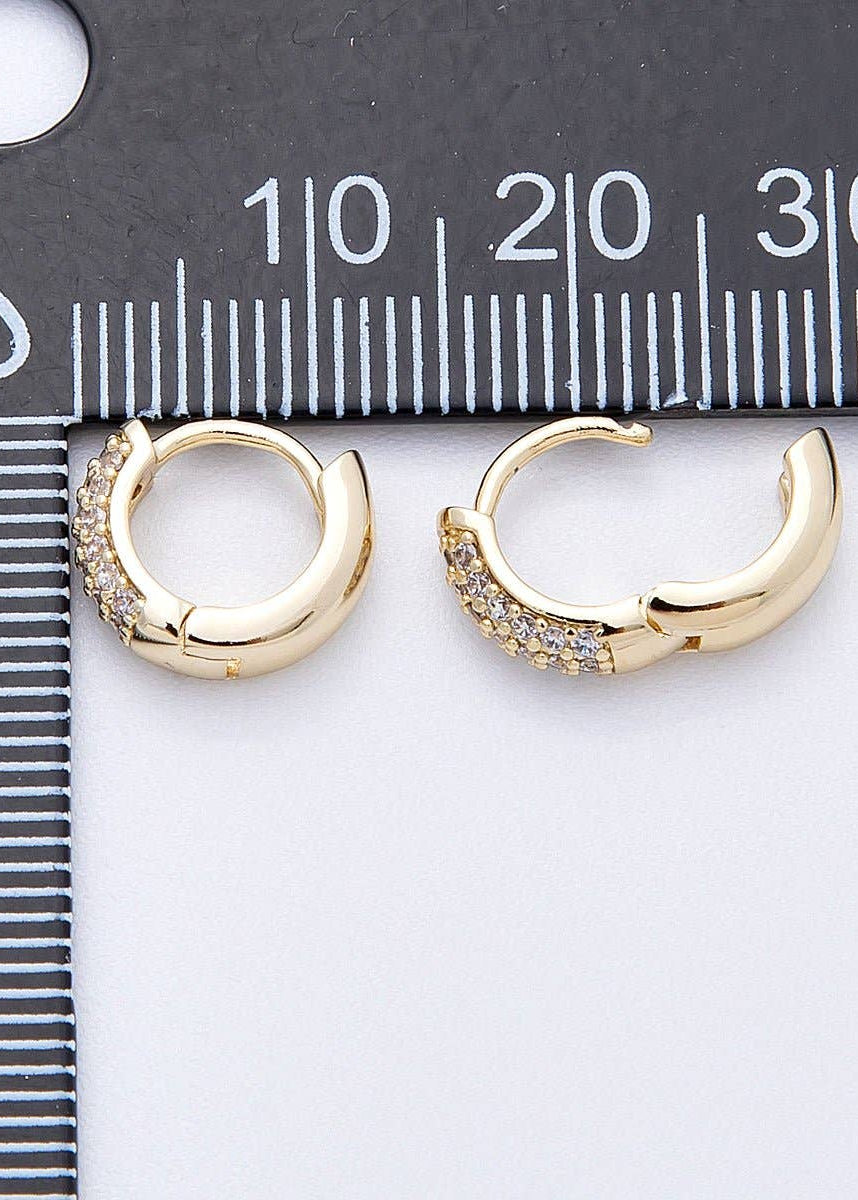 Micro Paved Huggie Earrings