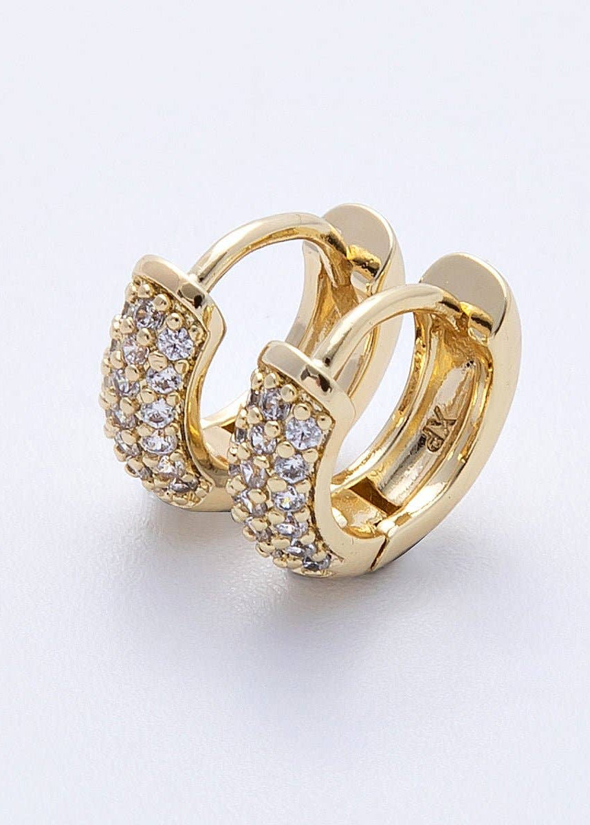 Micro Paved Huggie Earrings