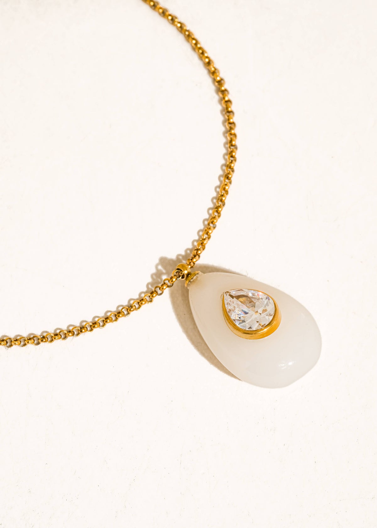 Attica 18K Gold Non-Tarnish Stone CZ Necklace