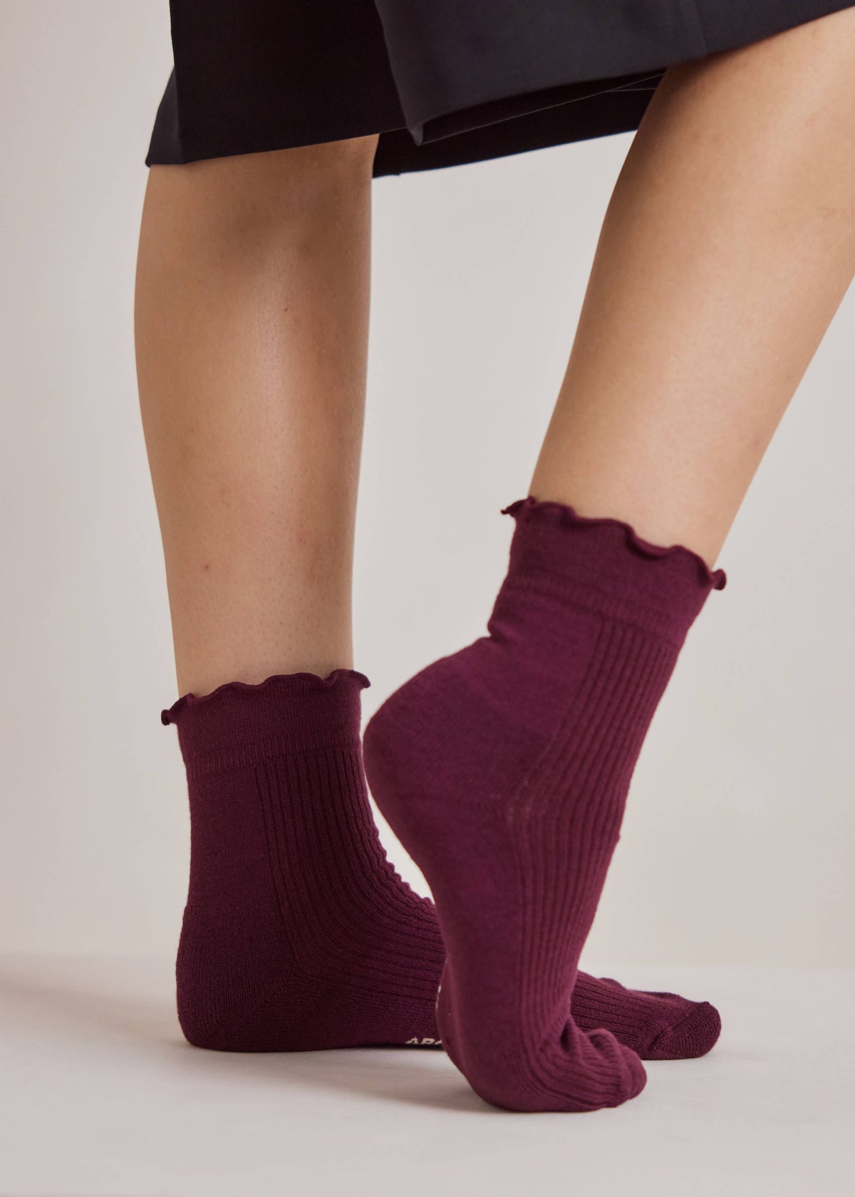 Arctic Fox Ruffle Sock in Cherry