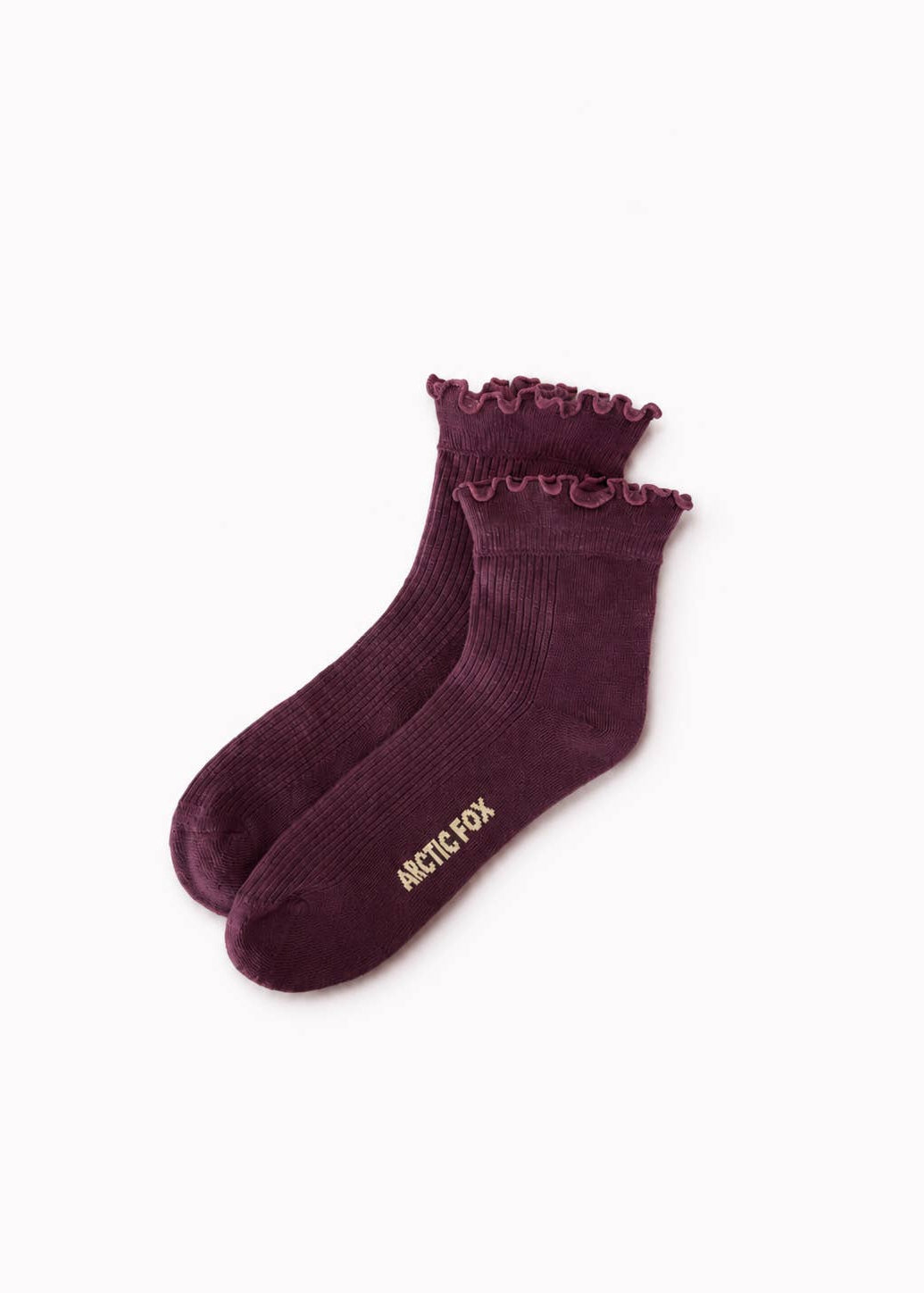 Arctic Fox Ruffle Sock in Cherry