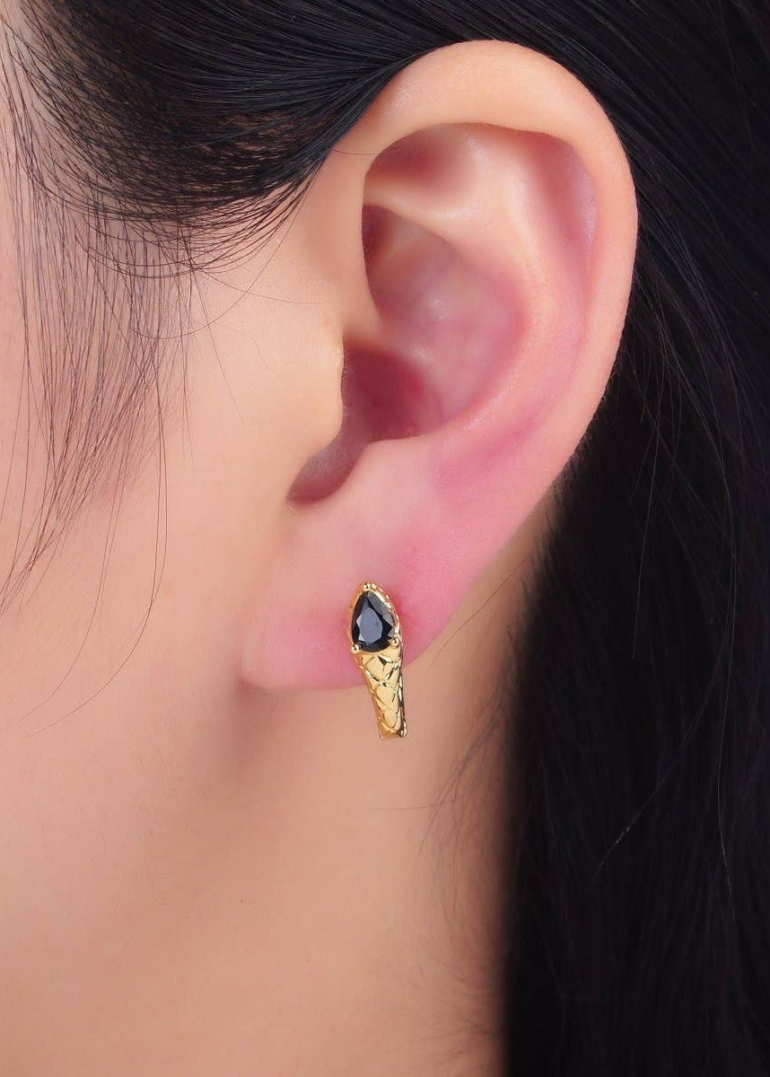 Scaled Snake Huggie Earrings
