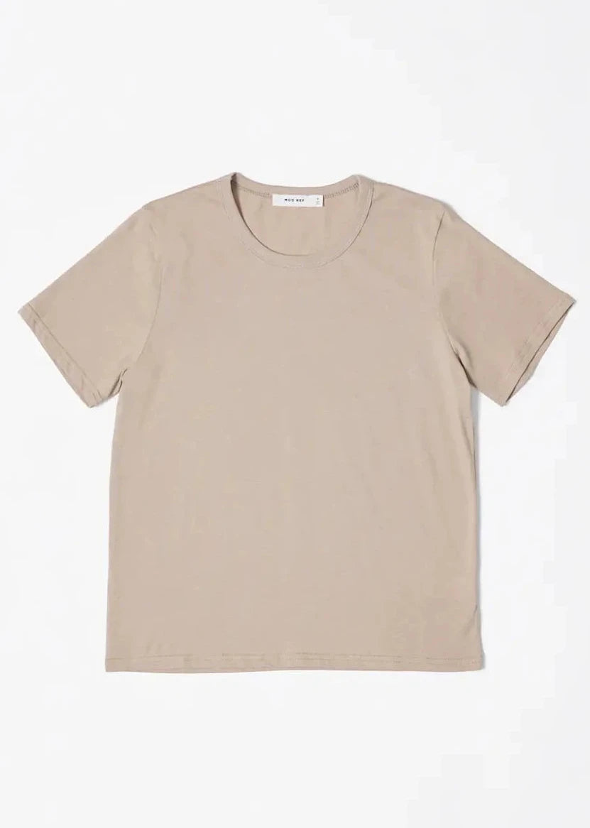 Charlotte 100% Cotton Classic Tee in Beige