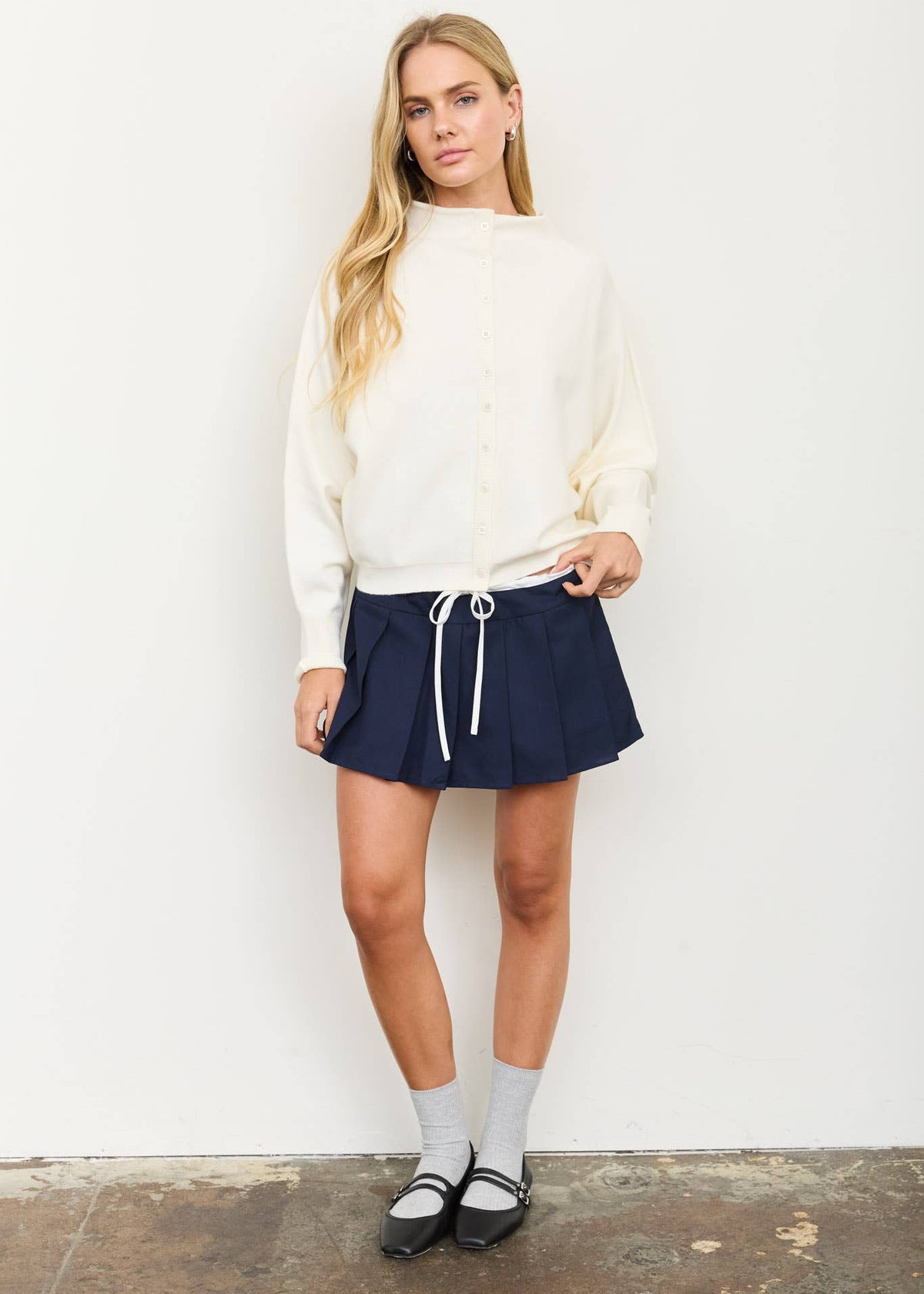 Grace Boat-Neck Button-Down Cardigan