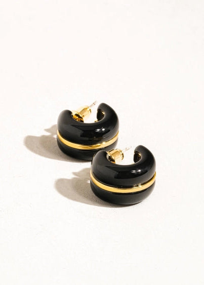 Arlo Hoop Earring in Black