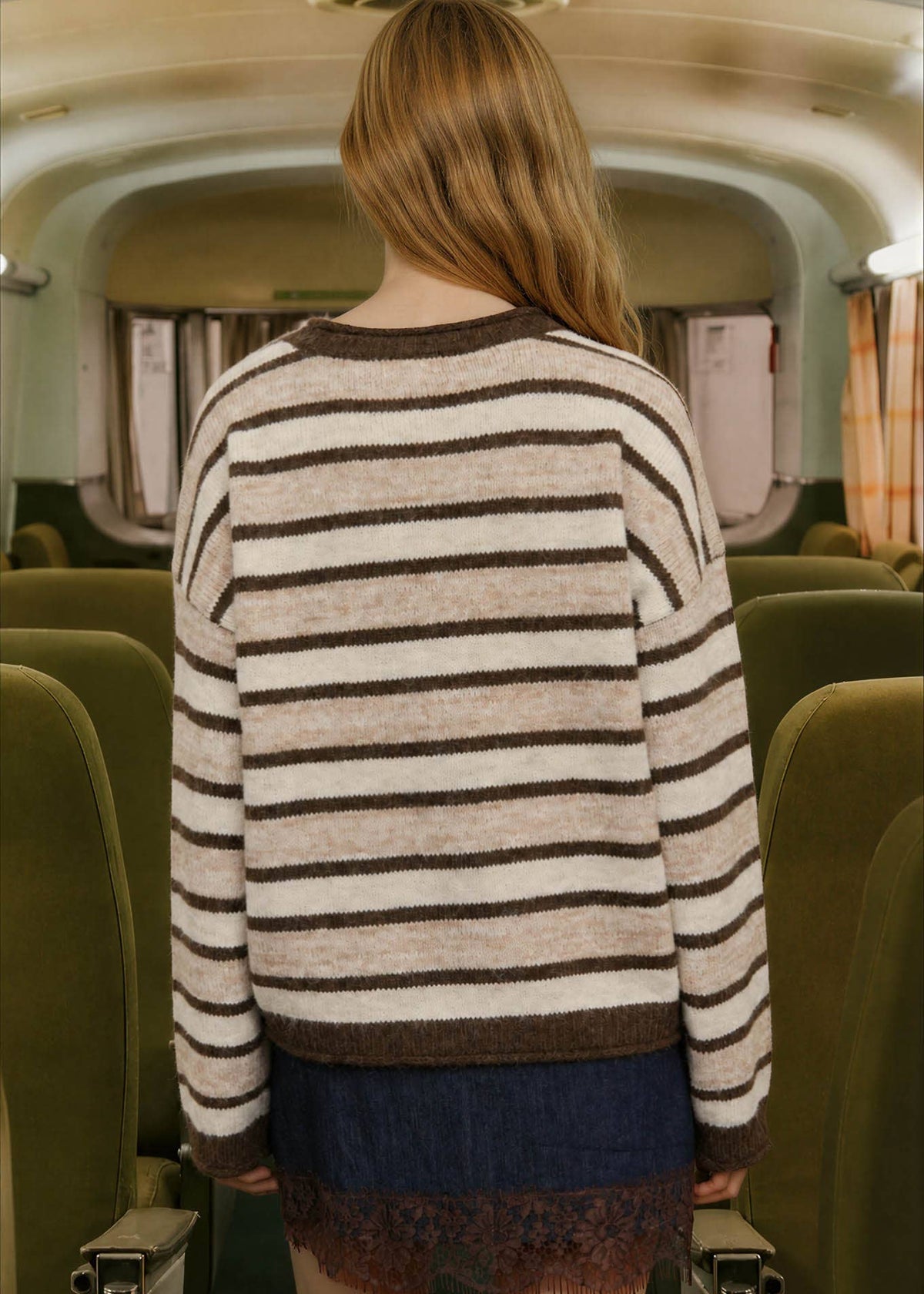 Auden Striped Sweater in Brown