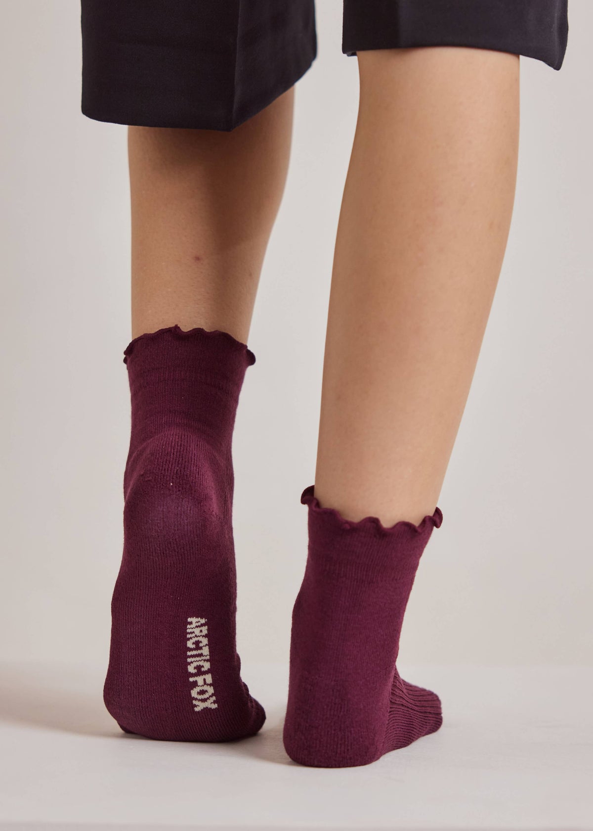Arctic Fox Ruffle Sock in Cherry
