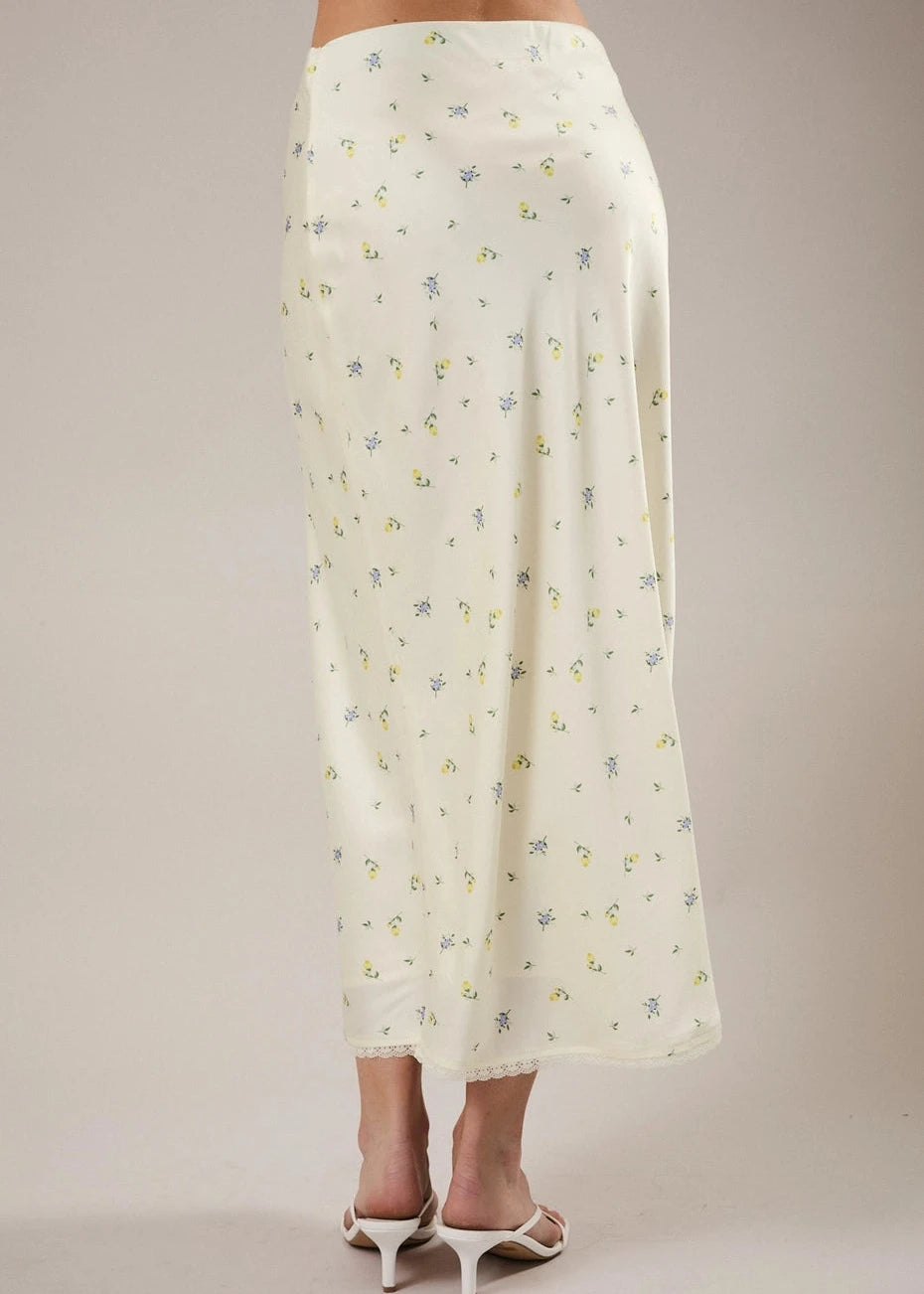 Nora Floral Lace Midi Skirt