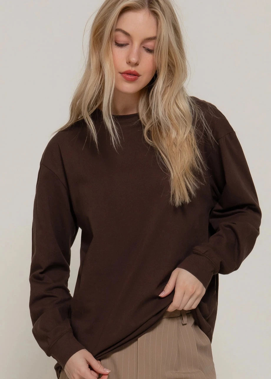 Chelly Chocolate Brown Fleece Pullover